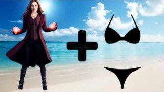 Marvel characters in mode + Swimsuit #marvel #blackwidow #captainmarvel #scarletwitch #ironman